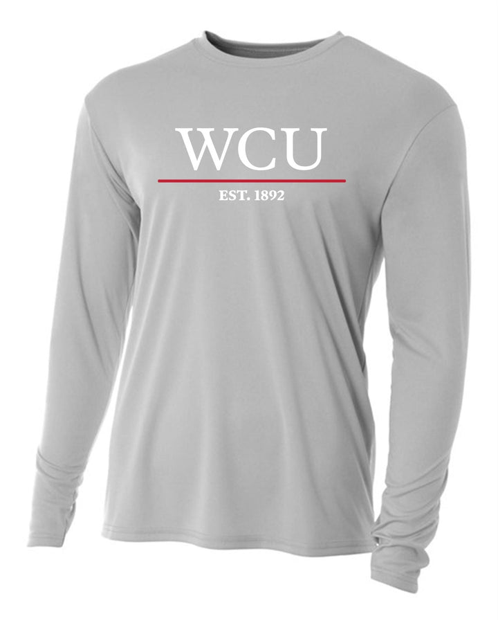 WCU Hattiesburg Campus Youth Long-Sleeve Performance Shirt WCU H Silver Grey Youth Small - Third Coast Soccer