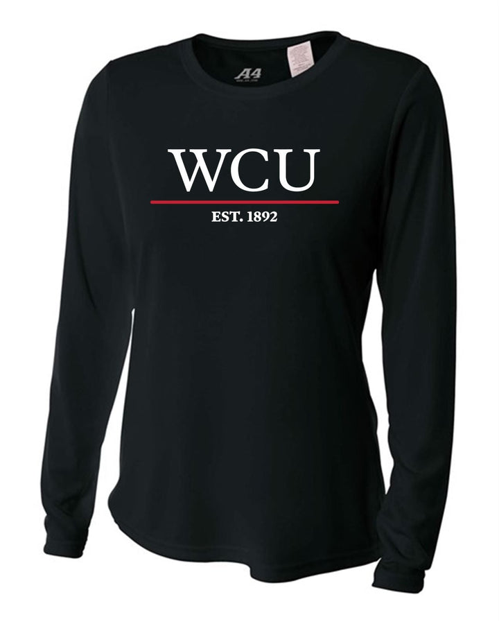 WCU Hattiesburg Campus Women's Long-Sleeve Performance Shirt WCU H Black Womens Small - Third Coast Soccer