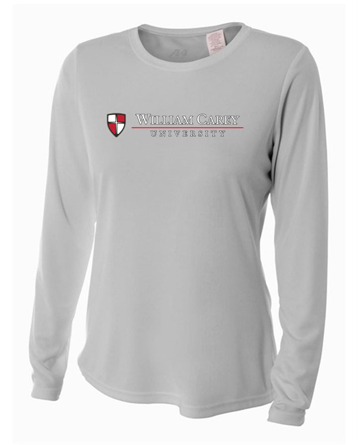 WCU School Of Business Women's Long-Sleeve Performance Shirt WCU Business Silver Grey Womens Small - Third Coast Soccer