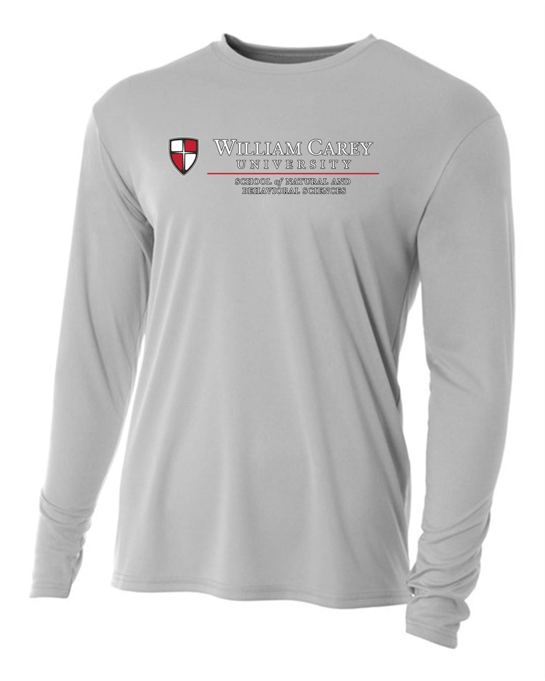 WCU School Of Natural & Behavioral Sciences Youth Long-Sleeve Performance Shirt WCU NBS Silver Grey Youth Small - Third Coast Soccer