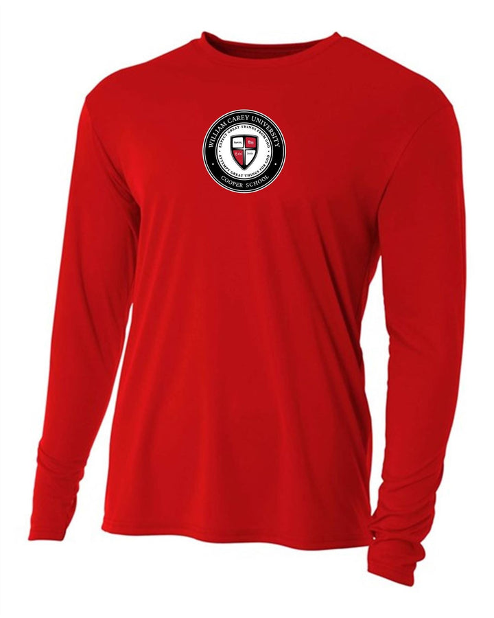WCU Cooper School Of Missions & Ministry Youth Long-Sleeve Performance Shirt WCU CSMM Red Youth Small - Third Coast Soccer
