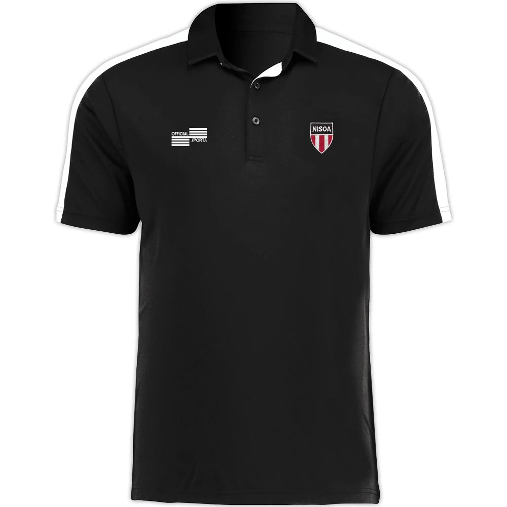 Official Sports NISOA White Block Polo Referee Black Mens Small - Third Coast Soccer