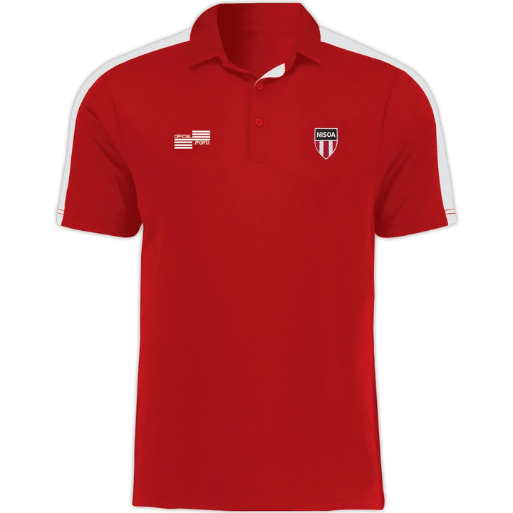 Official Sports NISOA White Block Polo Referee Red Mens Small - Third Coast Soccer