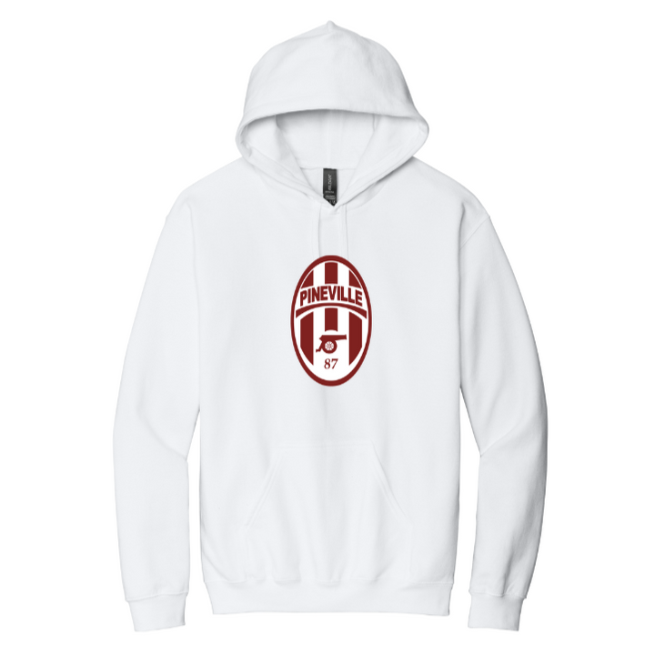 Pineville High School Hooded Sweatshirt Pineville 24 White Youth Small - Third Coast Soccer