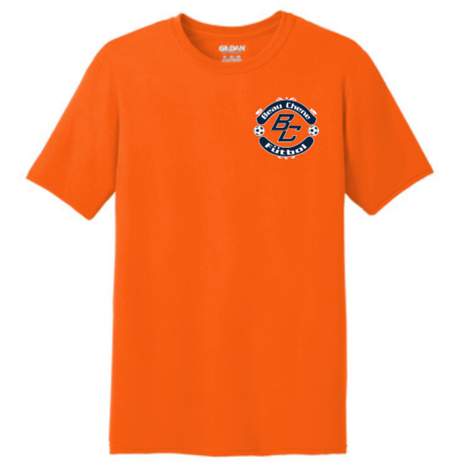 Beau Chene HS Short-Sleeve Performance Shirt - Navy, Orange and White BCHS 24 Orange Mens Small - Third Coast Soccer