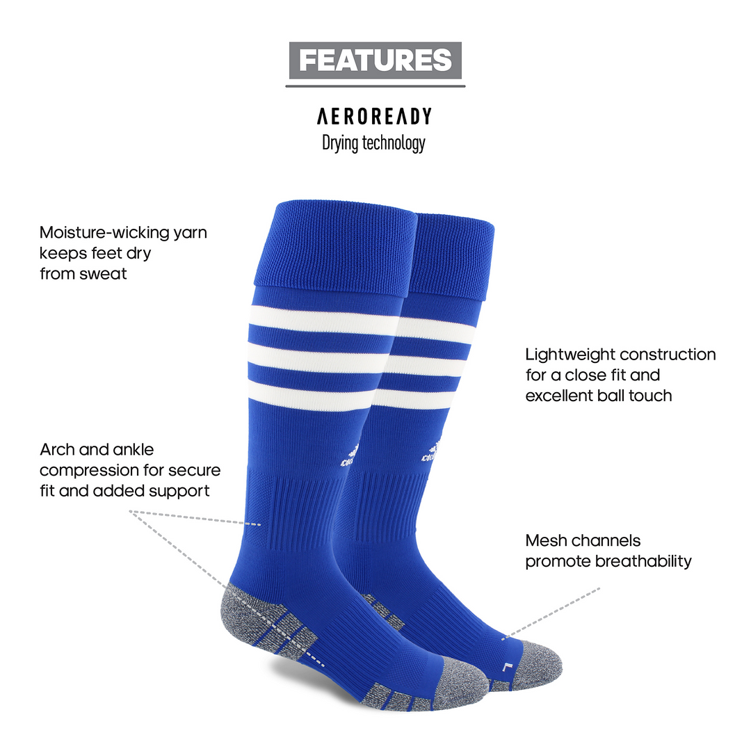 adidas 3 Stripe Hoop Sock Royal White