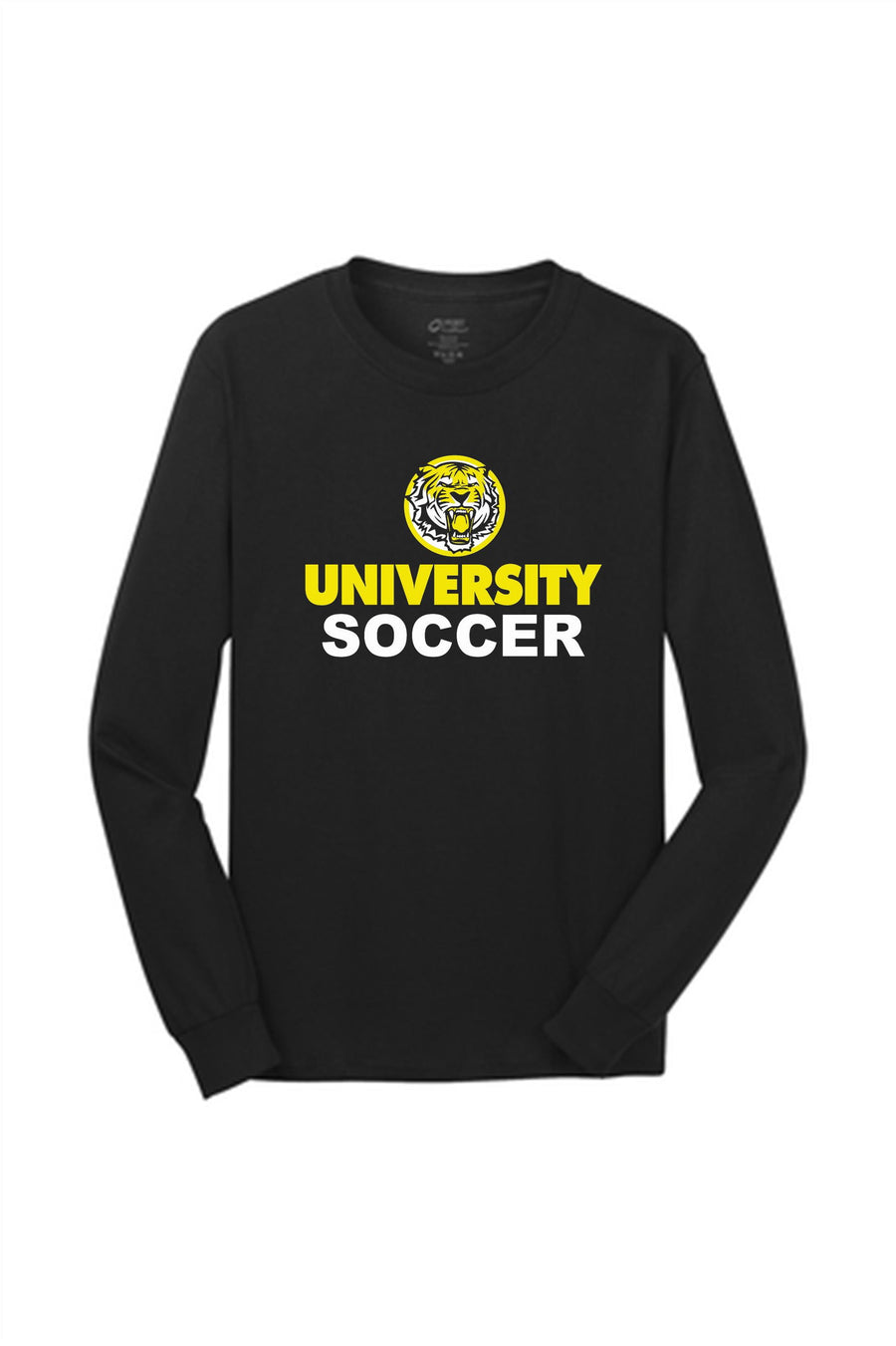 University Soccer Fan LS Tee Training Wear Black Youth Small - Third Coast Soccer
