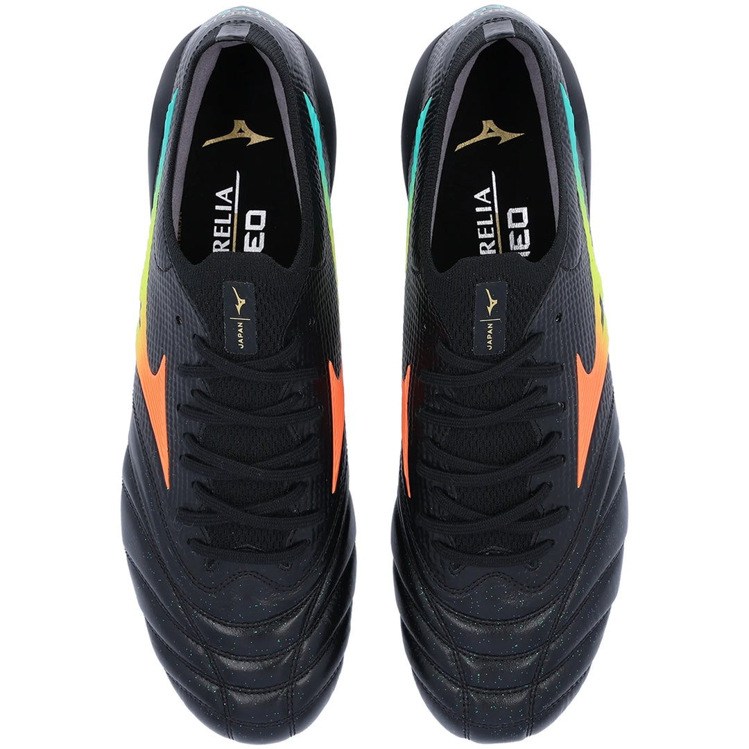 Mizuno Morelia Neo V Beta Japan FG - Black/Lava Orange