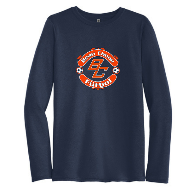 Beau Chene HS Long-Sleeve Performance Shirt - Navy and White BCHS 24 Navy Mens Small - Third Coast Soccer