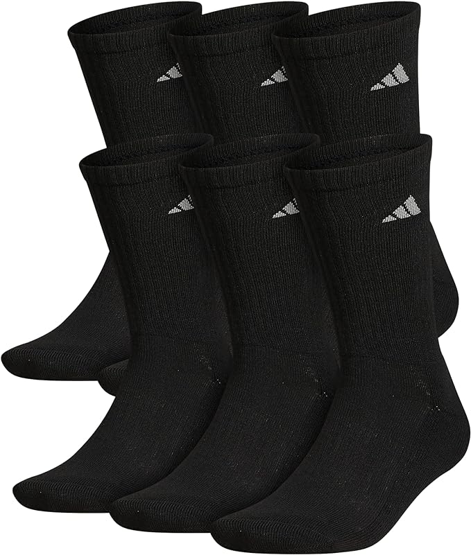 adidas Women's Athletic Crew Sock - Black Socks   - Third Coast Soccer