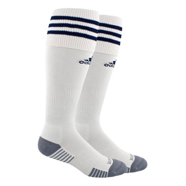 adidas Copa Zone Cush IV Sock - White/Dark Blue Socks   - Third Coast Soccer
