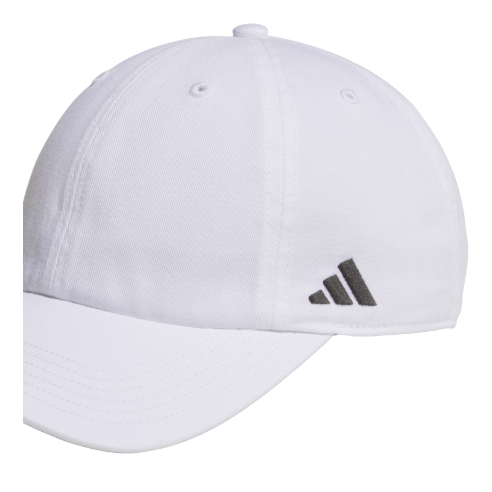 adidas Fundamental Washed Relaxed Cap - White/Dark Grey Hats - Third Coast Soccer