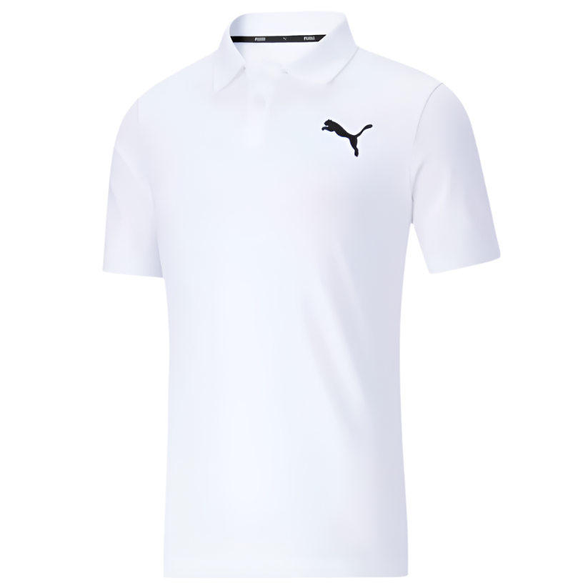 Puma ESS Pique Polo Polos Puma White/Puma Black Mens Small - Third Coast Soccer