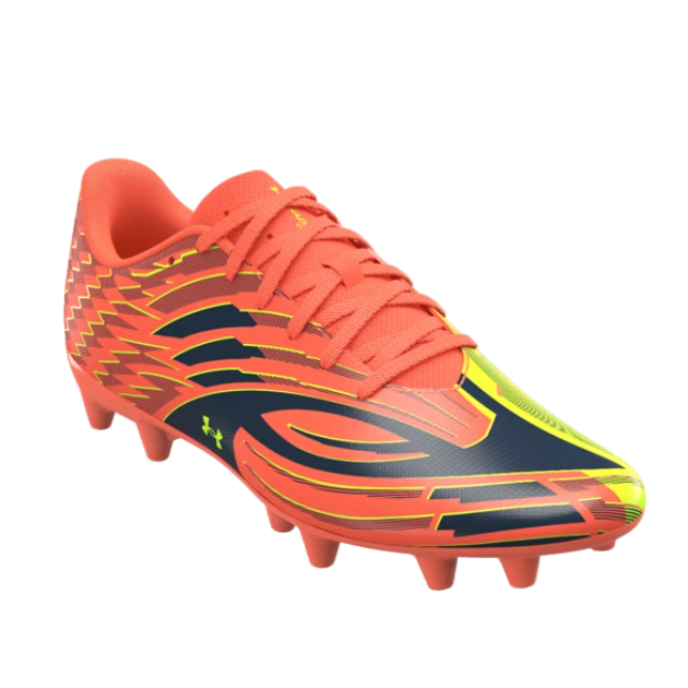 Under Armour Youth Shadow Club 4 FG - Tangerine/Green/Yellow Youth Footwear Tangerine/Arden Green/High Vis Yellow Youth 10 - Third Coast Soccer
