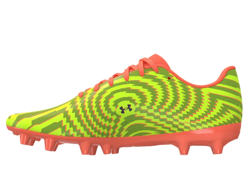 Under Armour Youth Shadow Club 4 FG - Tangerine/Green/Yellow Youth Footwear - Third Coast Soccer