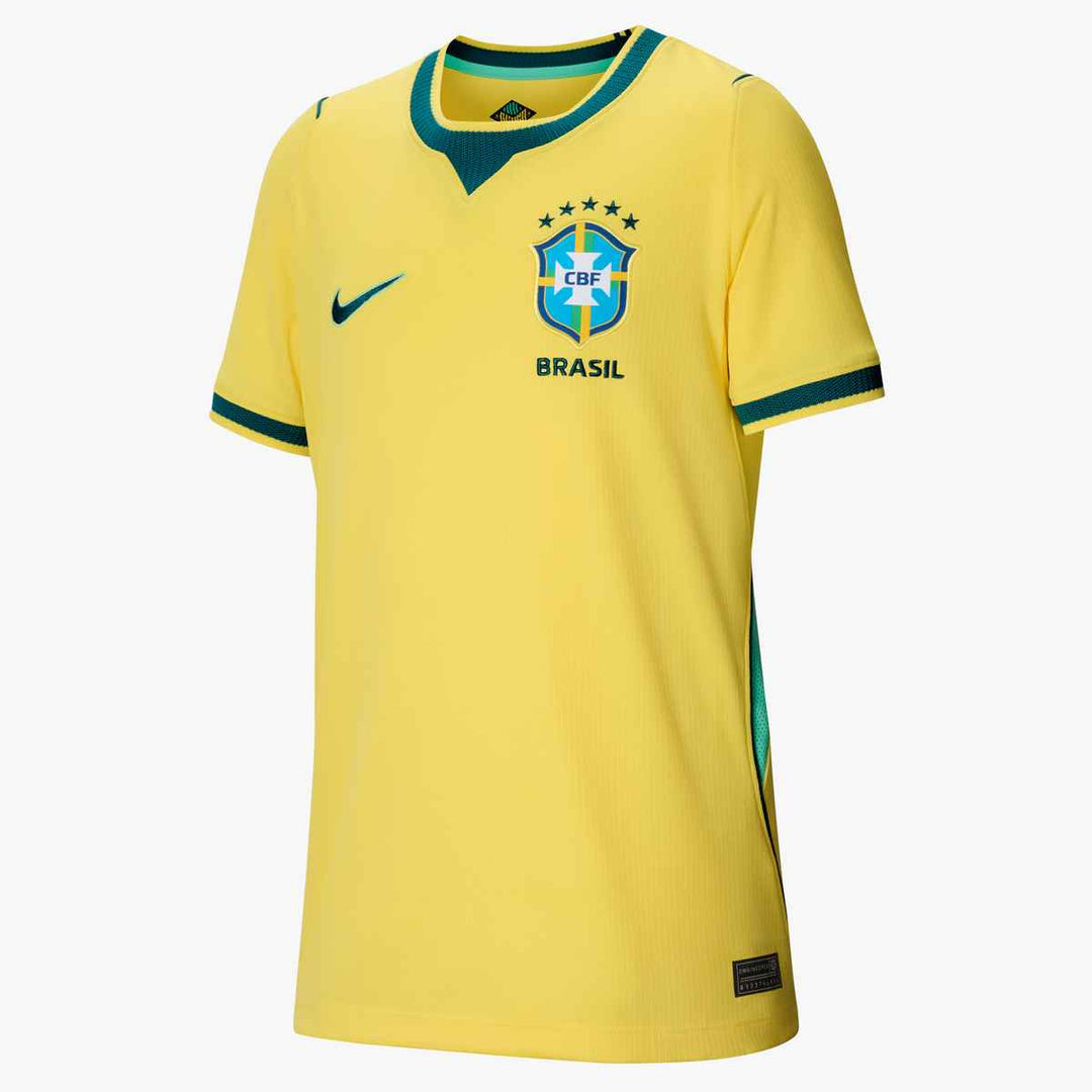 Nike Youth CBF Brazil Home Jersey 2026 International Replica Canary/Light Menta/Geode Teal Youth XSmall - Third Coast Soccer