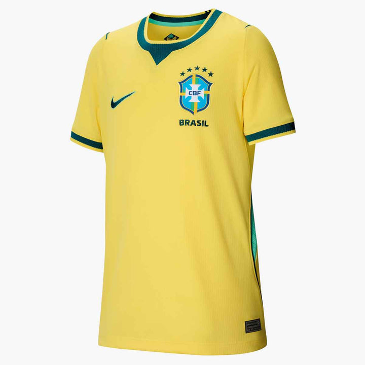 Nike Youth CBF Brazil Home Jersey 2026 International Replica Canary/Light Menta/Geode Teal Youth XSmall - Third Coast Soccer