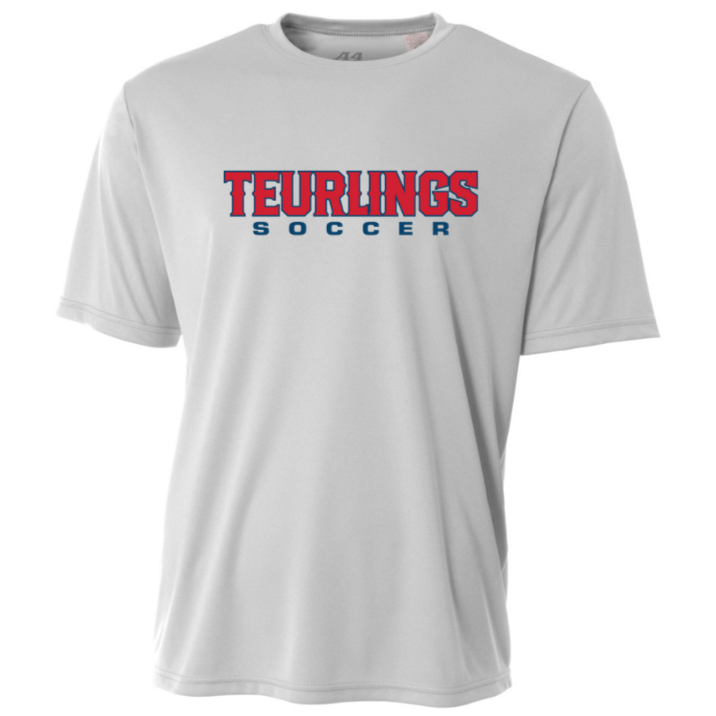 A4 Teurlings Men's Short-Sleeve Performance Shirt - Navy or Silver TCHS 23 Silver Mens Small - Third Coast Soccer