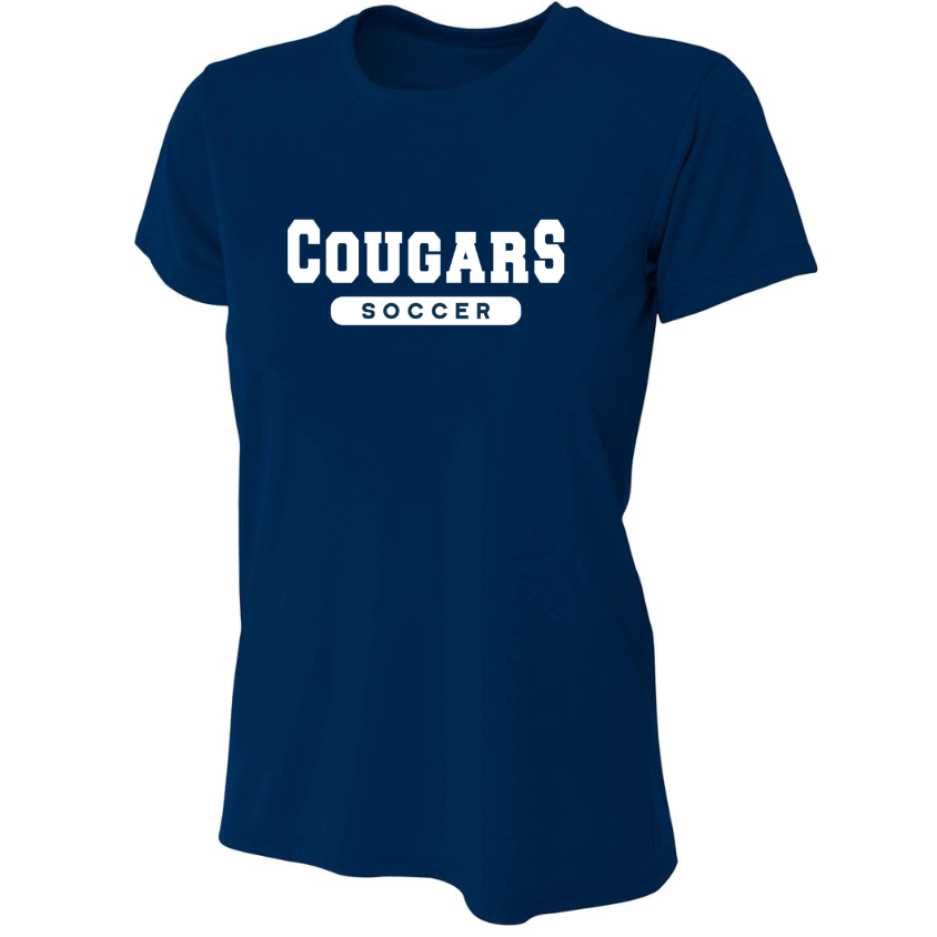 A4 St. Thomas More Women's Short-Sleeve Performance Crew - Navy and Silver STMB 23 Navy Womens X-Small - Third Coast Soccer