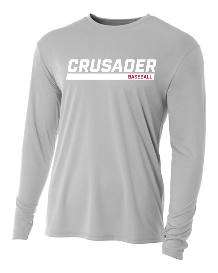 WCU Baseball Youth Long-Sleeve Performance Shirt WCU Baseball Silver CRUSADER - Third Coast Soccer