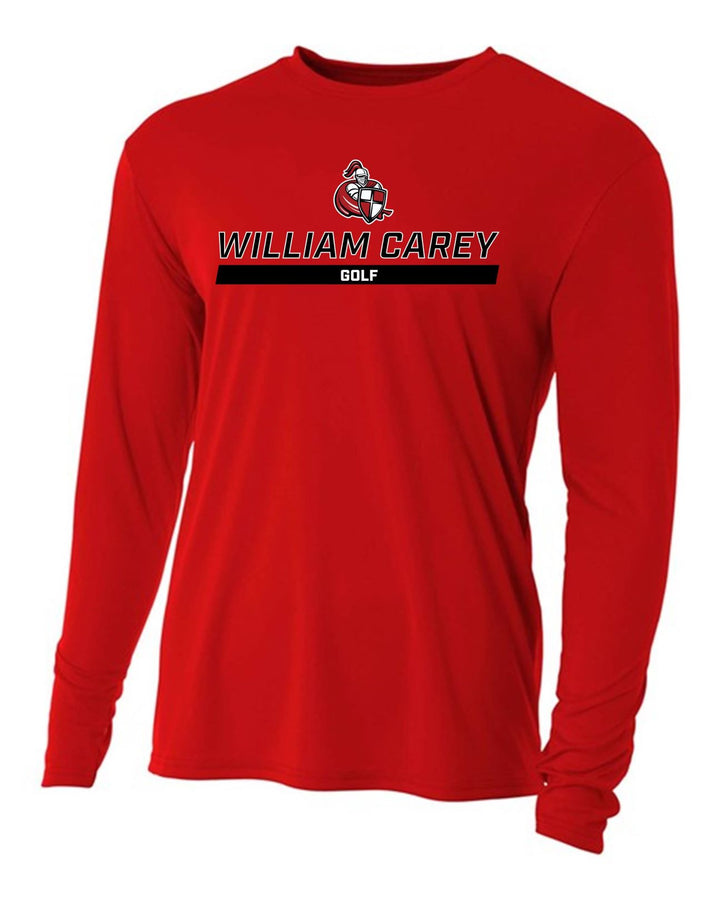 WCU Golf Youth Long-Sleeve Performance Shirt WCU Golf Red Wc W/Crusader - Third Coast Soccer