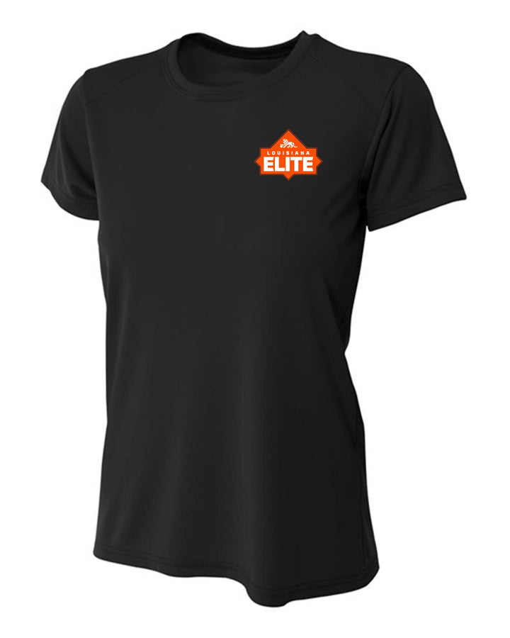Louisiana Elite Logo A4 Cooling Performance Crew Louisiana Elite Spiritwear Black Womens Small - Third Coast Soccer