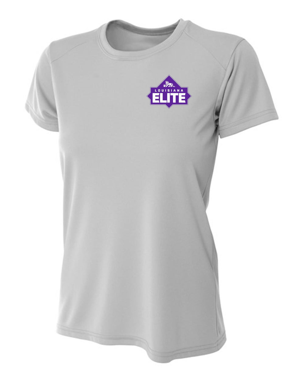 Louisiana Elite Logo A4 Cooling Performance Crew Louisiana Elite Spiritwear Silver Womens Small - Third Coast Soccer