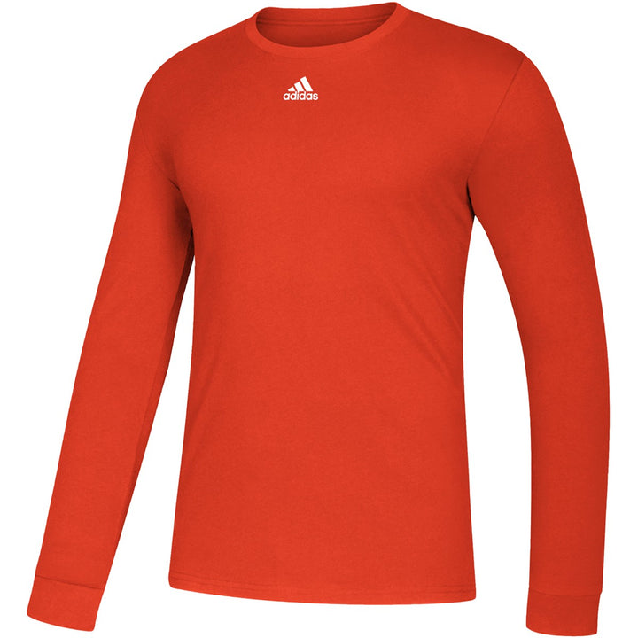 adidas Climalite LS Tee Training Wear Collegiate Orange Mens Small - Third Coast Soccer