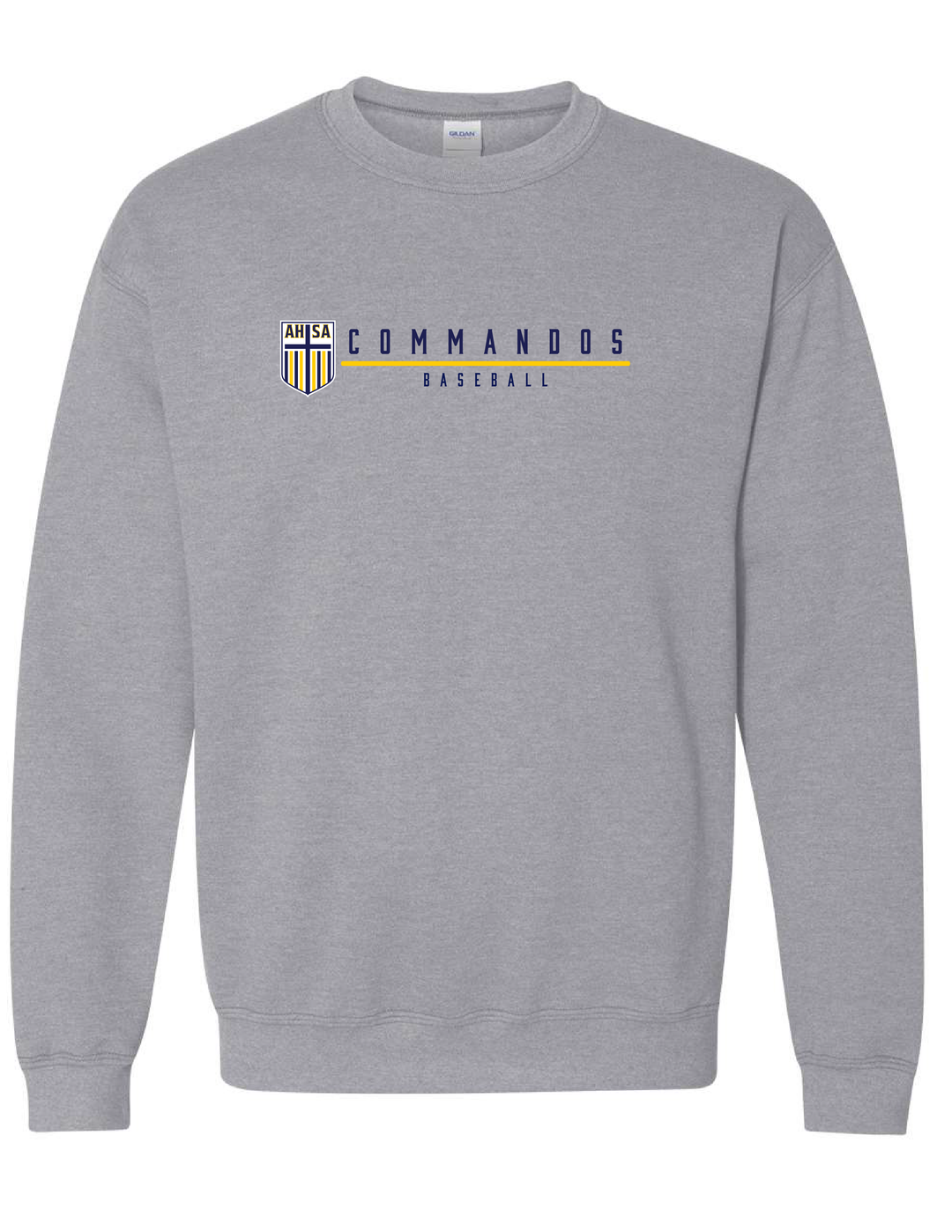 AHSA Baseball Crew Neck Sweatshirt AHSA Baseball Sport Grey Mens Small - Third Coast Soccer