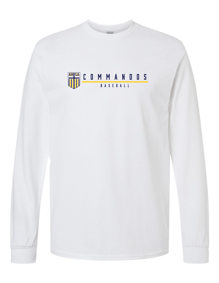 AHSA Baseball Long-Sleeve Performance T-Shirt AHSA Baseball White Mens Small - Third Coast Soccer