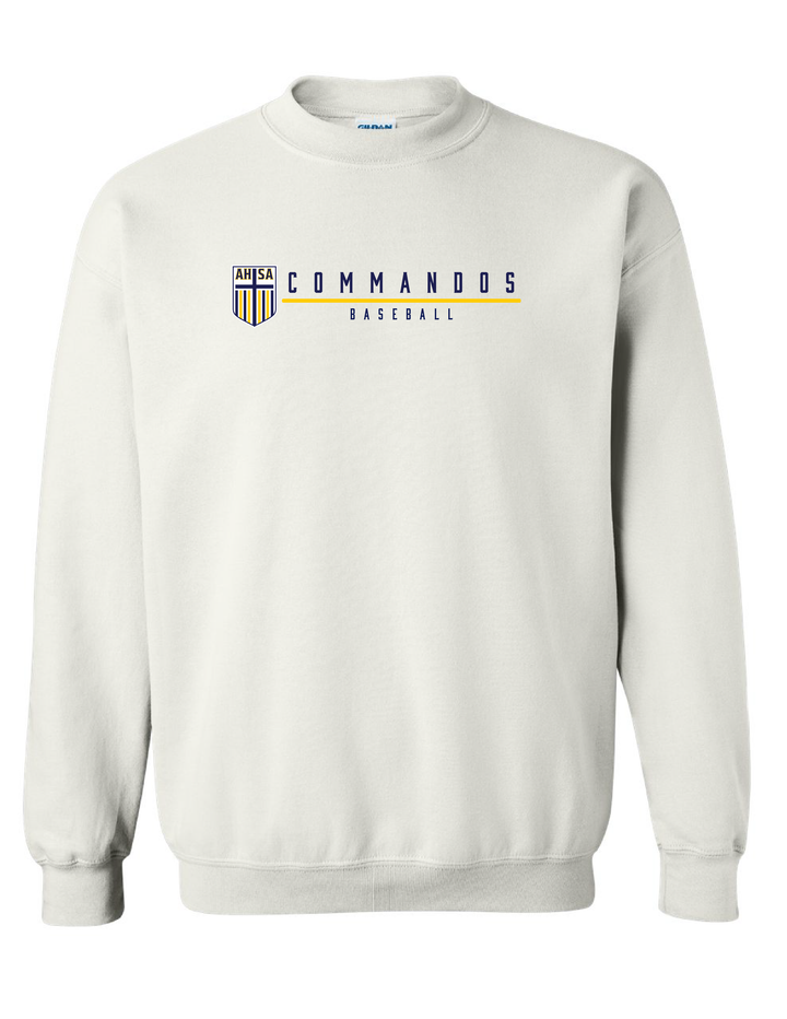 AHSA Baseball Crew Neck Sweatshirt AHSA Baseball White Mens Small - Third Coast Soccer