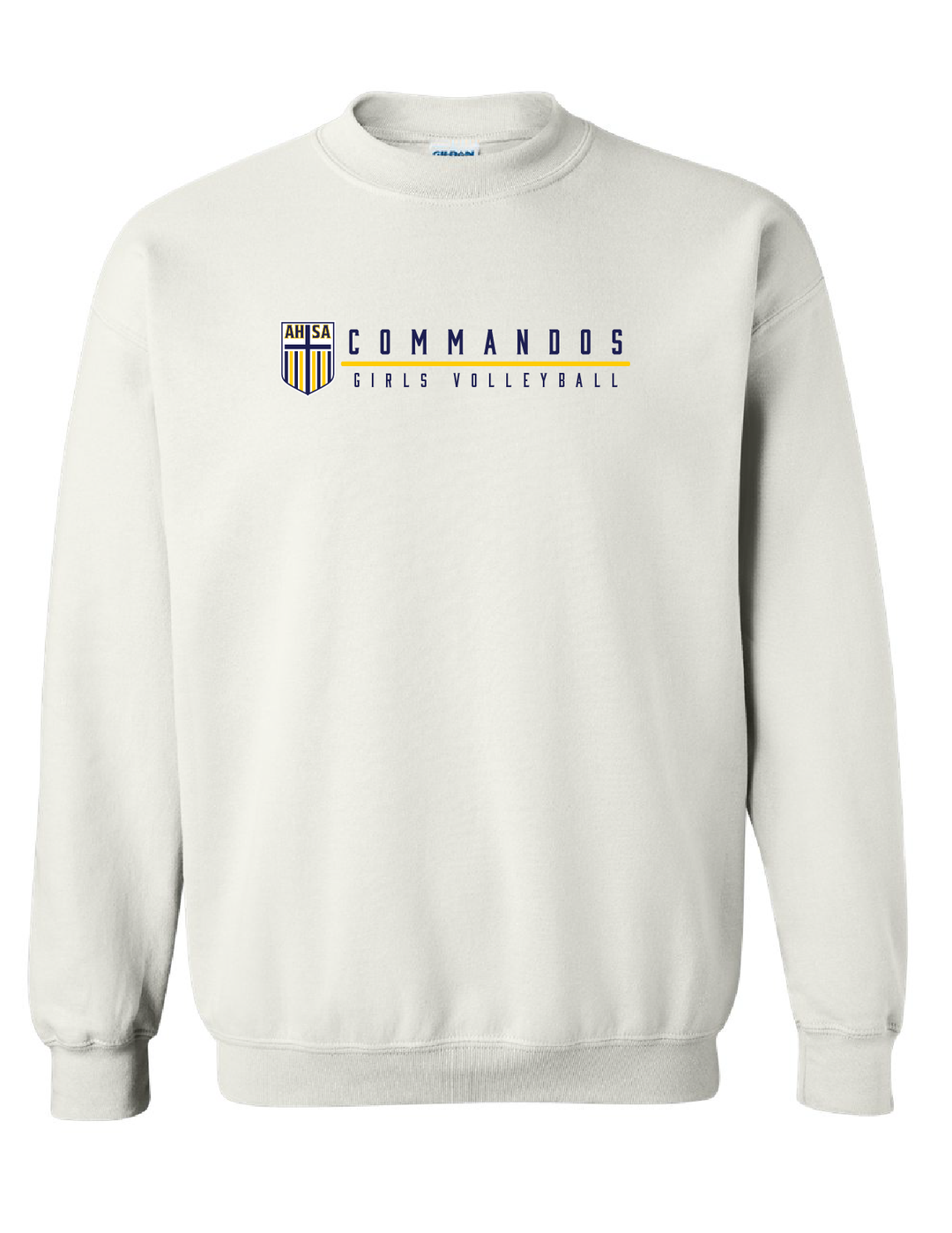 AHSA Girls Volleyball Crew Neck Sweatshirt AHSA Girls Volleyball White Mens Small - Third Coast Soccer