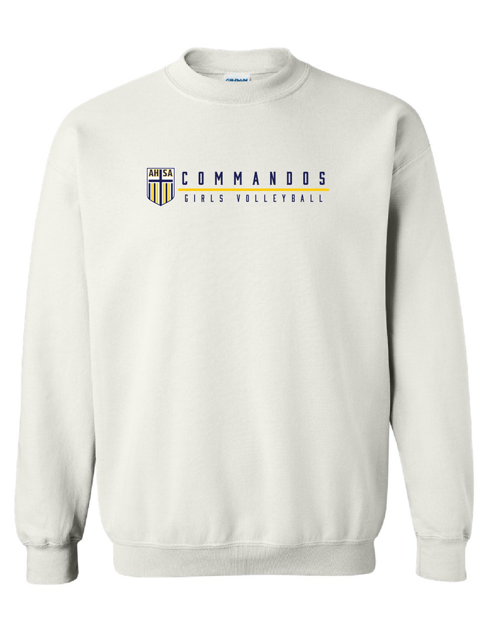 AHSA Girls Volleyball Crew Neck Sweatshirt AHSA Girls Volleyball White Mens Small - Third Coast Soccer