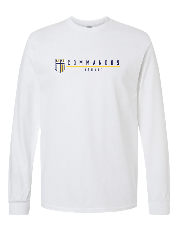 AHSA Tennis Long-Sleeve Performance T-Shirt AHSA Tennis White Mens Small - Third Coast Soccer