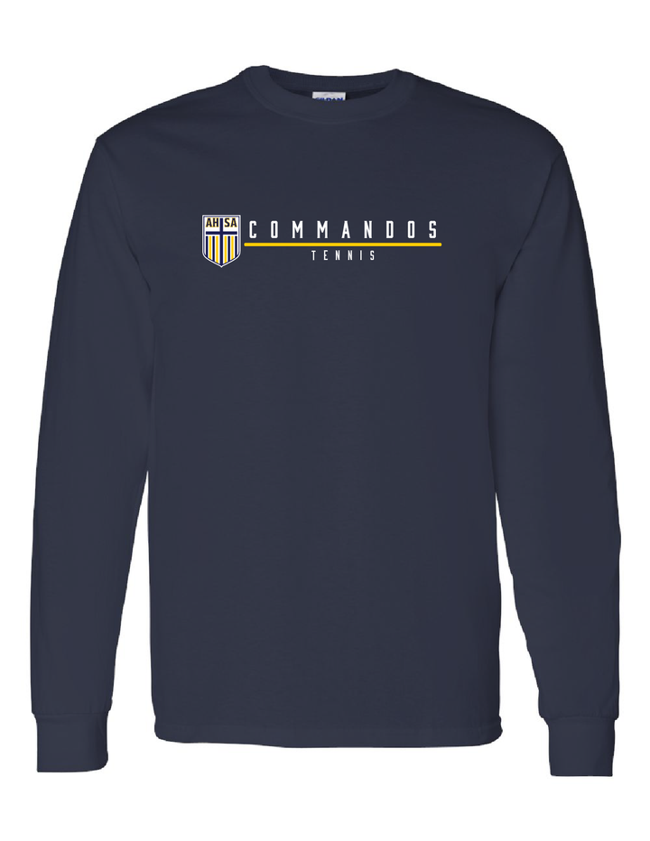 AHSA Tennis Long-Sleeve Performance T-Shirt AHSA Tennis Navy Mens Small - Third Coast Soccer