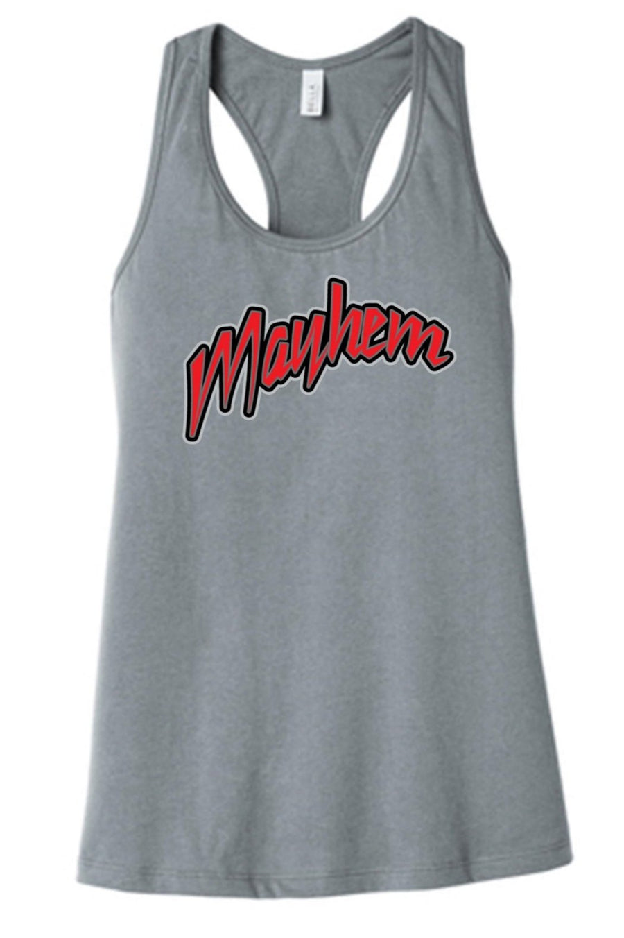 Bella+Canvas Women's Mayhem Baseball Raceback Tank Mayham Baseball Athletic Heather Womens Small - Third Coast Soccer