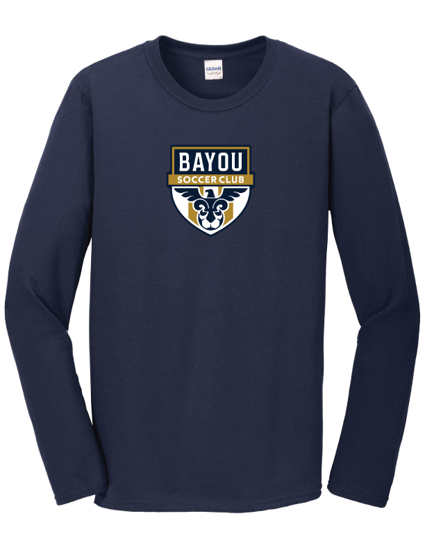 Bayou Soccer Club Long-Sleeve Performance Tee Bayou Soccer Club Spiritwear NAVY YOUTH SMALL - Third Coast Soccer