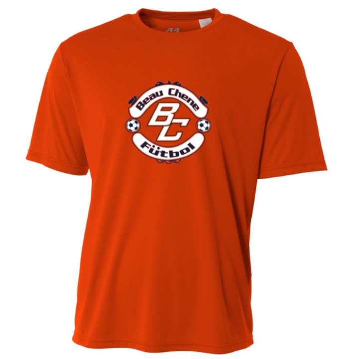A4 Beau Chene HS Men's Short-Sleeve Performance Practice Shirt - Orange and Navy BCHS 24 Orange Mens Small - Third Coast Soccer