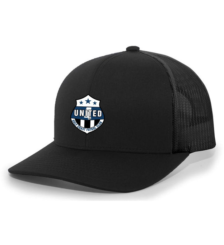 TCS Gulf Coast United Trucker Hat Gulf Coast United Spiritwear Black/Black Full Color - Third Coast Soccer