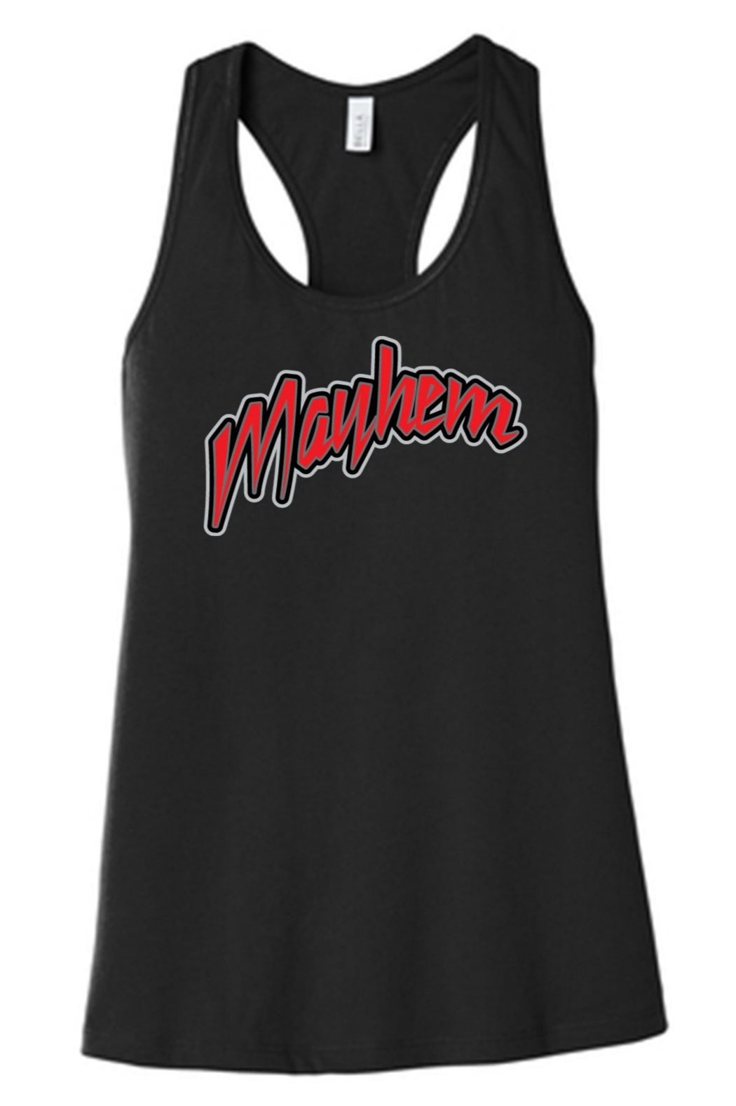 Bella+Canvas Women's Mayhem Baseball Raceback Tank Mayham Baseball Black Womens Small - Third Coast Soccer