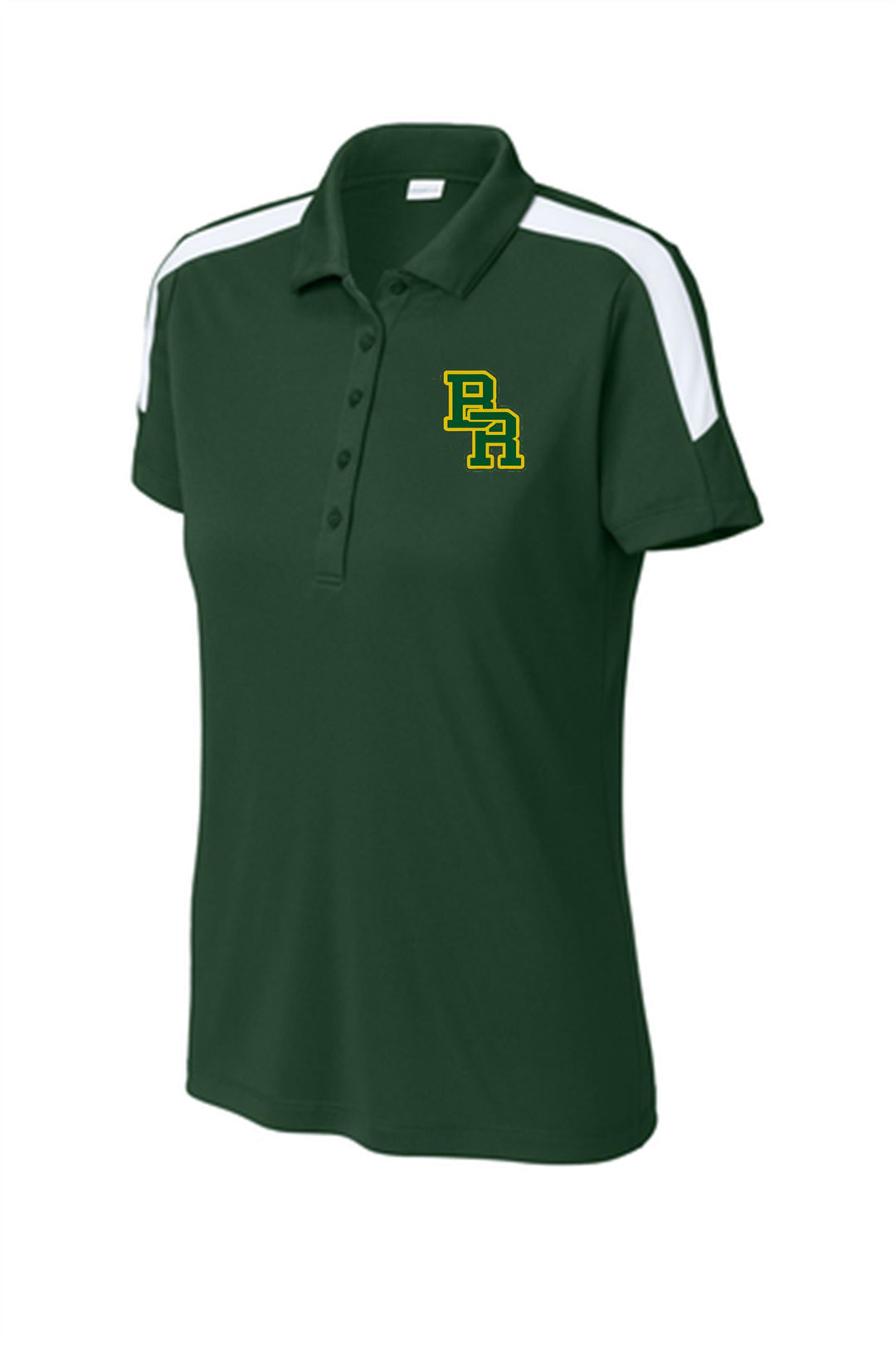 BRMHS Sport Tek Competitor Polo BRMHS Soccer Forest Green/White Womens Small - Third Coast Soccer