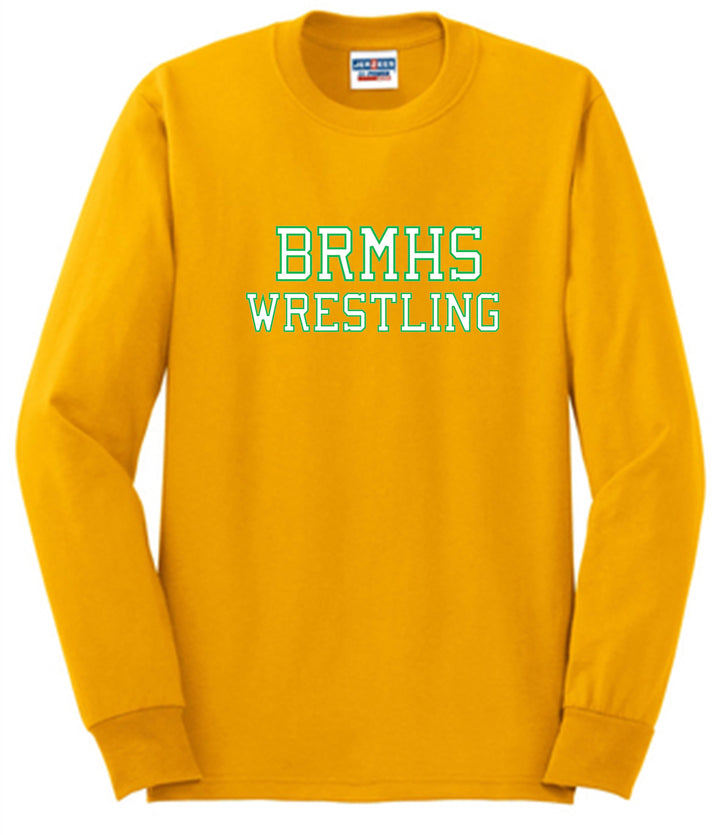 BRMHS WRESTLING LONG SLEEVE T-SHIRT T-Shirts Gold Youth Medium - Third Coast Soccer