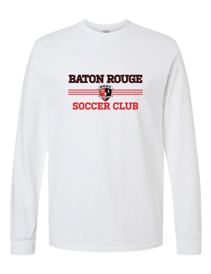 BRSC 3-Stripe LS T-Shirt BRSC Spiritwear White Youth XSmall - Third Coast Soccer