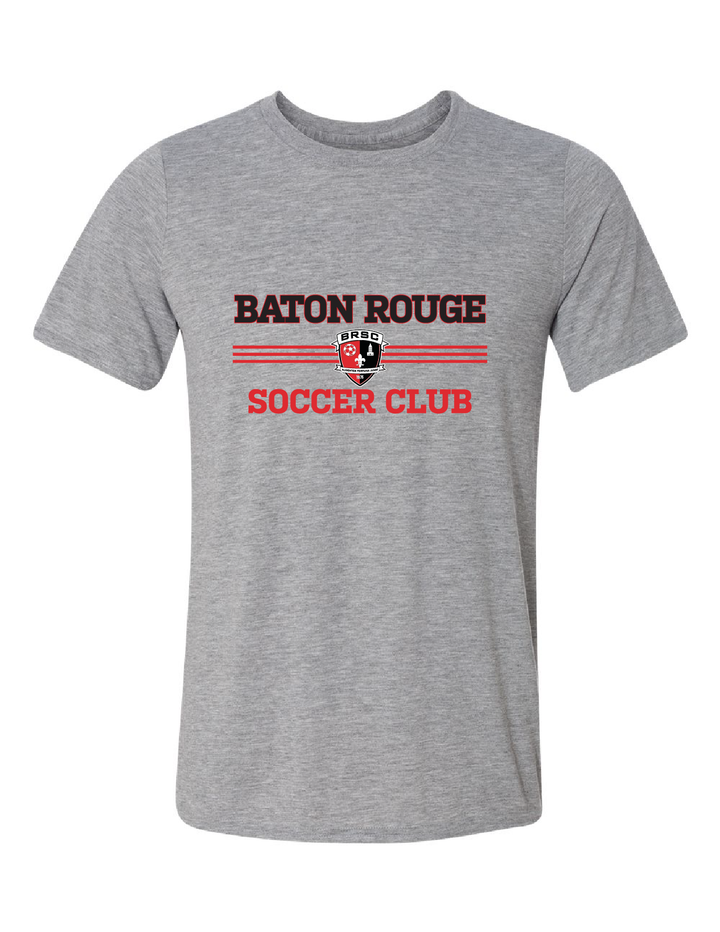 BRSC 3-Stripe SS T-Shirt BRSC Spiritwear Grey Youth XSmall - Third Coast Soccer