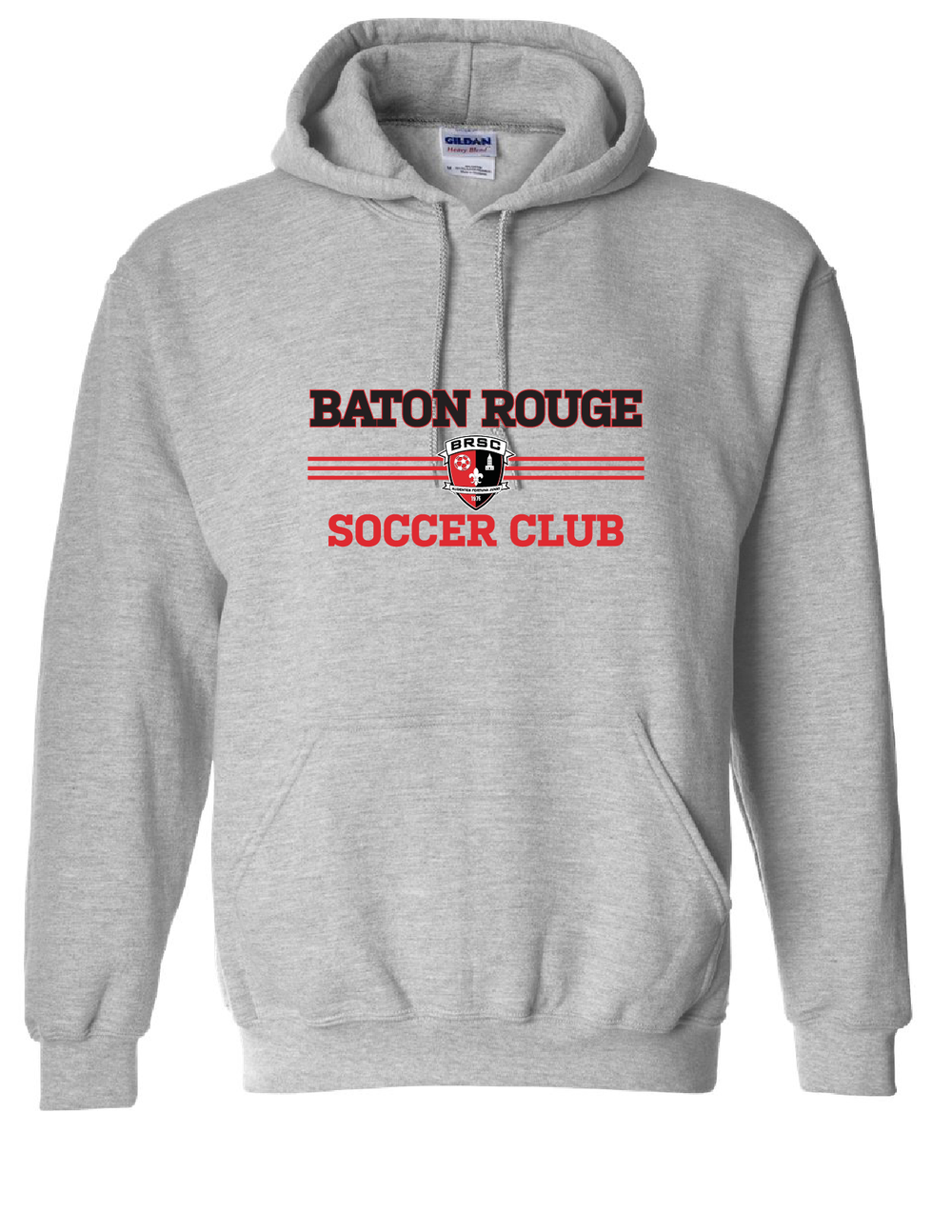 BRSC 3-Stripe Hooded Sweatshirt BRSC Spiritwear Sport Grey Youth Small - Third Coast Soccer