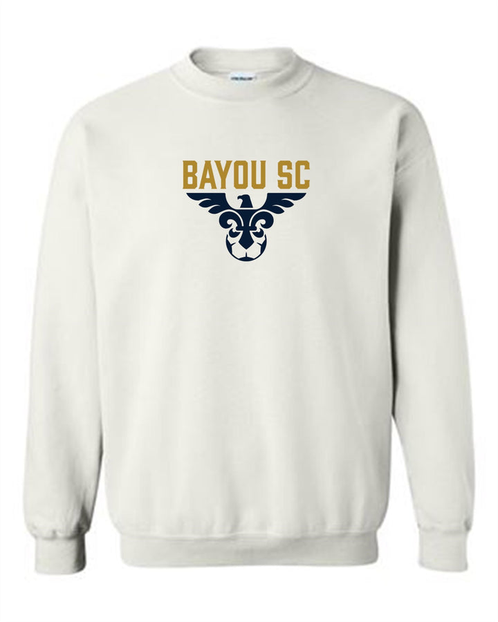 Bayou SC Blackhawk Crew Neck Sweatshirt Bayou Soccer Club Spiritwear White Youth Small - Third Coast Soccer