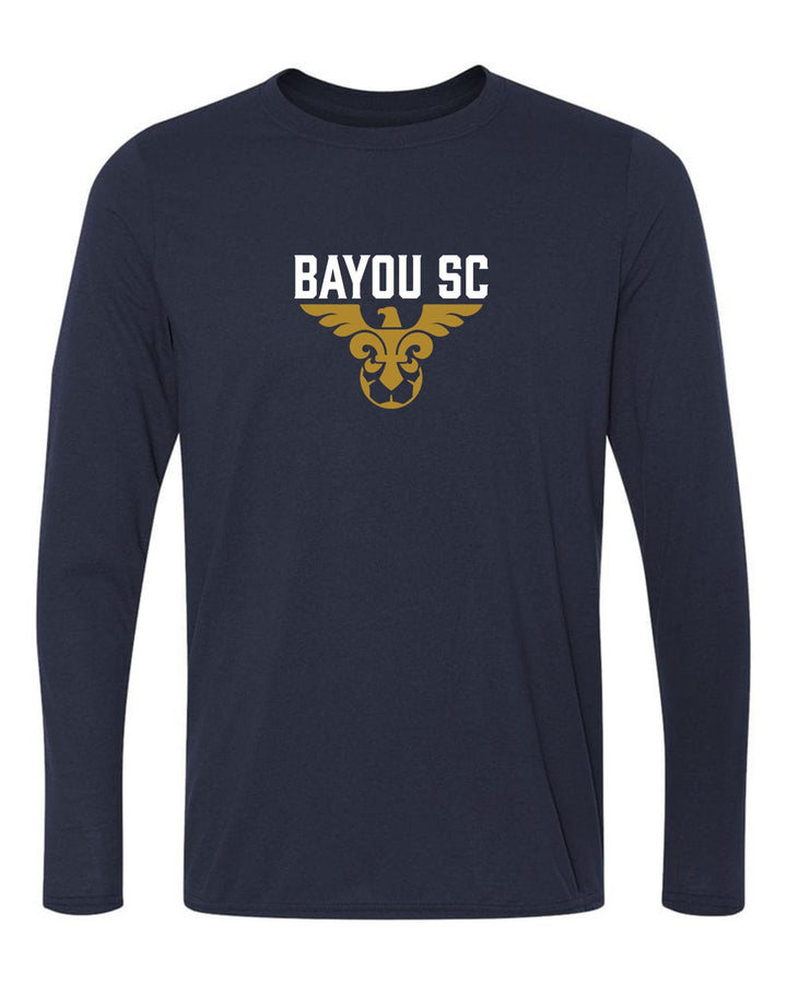 Bayou SC Blackhawk Long-Sleeve T-Shirt Bayou Soccer Club Spiritwear Navy Mens Small - Third Coast Soccer