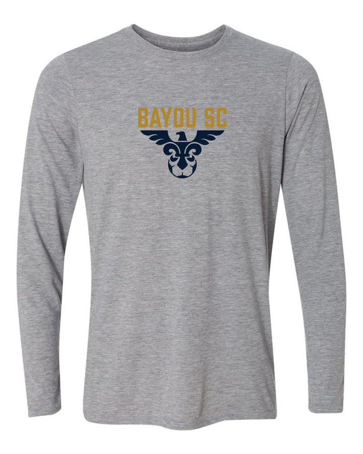 Bayou SC Blackhawk Long-Sleeve T-Shirt Bayou Soccer Club Spiritwear Sport Grey Mens Small - Third Coast Soccer