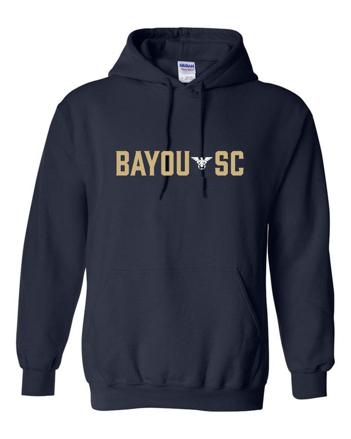 Bayou SC Hooded Sweatshirt Bayou Soccer Club Spiritwear Navy Mens Small - Third Coast Soccer
