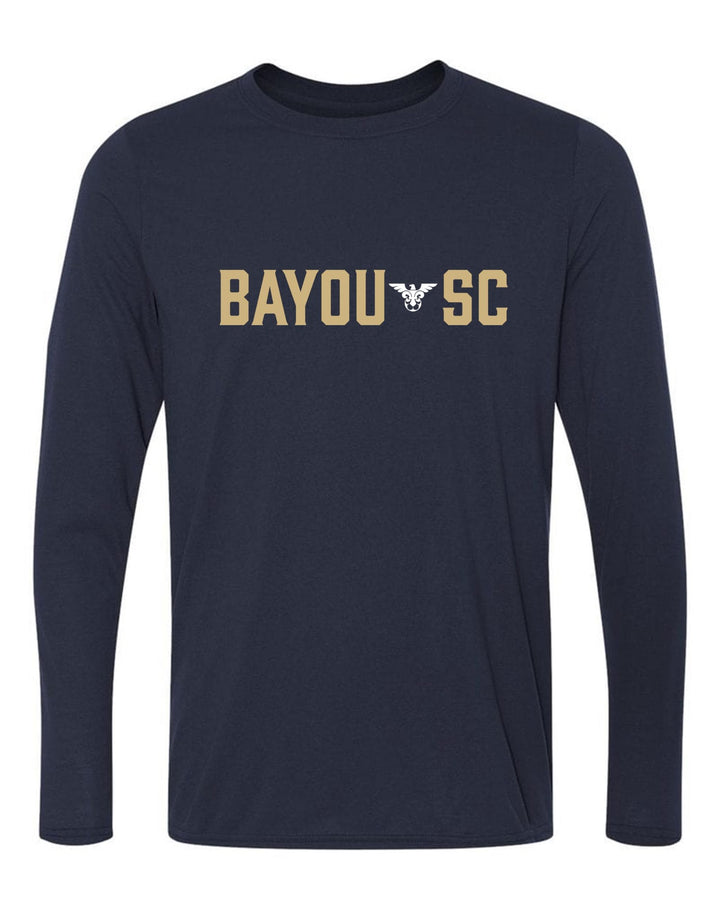 Bayou SC Long-Sleeve T-Shirt Bayou Soccer Club Spiritwear Navy Mens Small - Third Coast Soccer